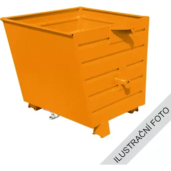Popelnice Stohovatelný kontejner TRV s výpustí, oranžová, nosnost 2000 kg, 900 l