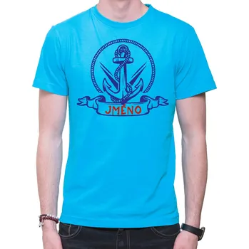 Vodácke tričko - Kotva (tvé jméno), Barva látky tyrkysová modrá, Střih Pánsky / UNISEX, Velikost M
