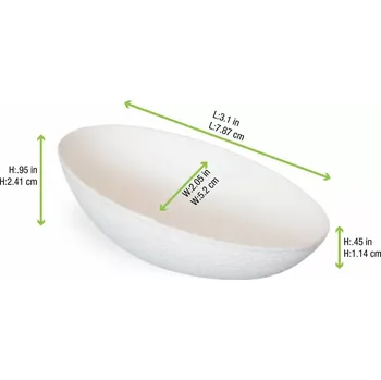 Jednorázové nádobí Gastro obaly 100% BIO mini talířek / miska z cukrové třtiny 8x5,2x2,9cm (min. počet 300ks)