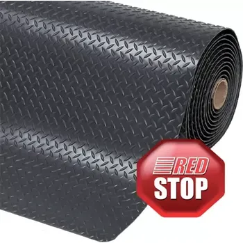 Rohožka Protiúnavová průmyslová rohož kotlářský plech, laminovaná,černá,300 cm