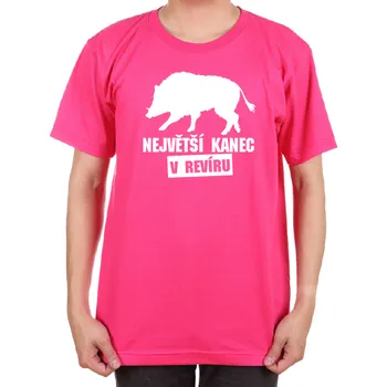 Pánské tričko Tričko - Největší kanec v revíru, Barva látky ružová, Střih Pánsky/UNISEX, Velikost XS