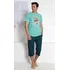 Pánské pyžamo Gazzaz Mexiko pánské capri pyžamo tyrkysové, S