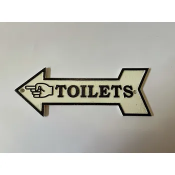 Plechová cedule TOILETS - KOVOVÉ OZNAČENÍ WC