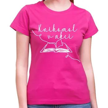 Pánské tričko Tričko - Knihomol v akci, Barva látky ružová, Střih Pánsky/UNISEX, Velikost S