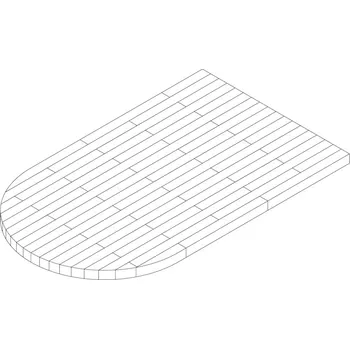 Stolová deska stolová deska půlkruh masivní buk napojovaný Velikost: 800 × 450 mm, Tloušťka: 20 mm