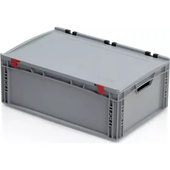 Úložný box Euro přepravka s víkem 60 cm × 40 cm × 23,5 cm, šedá