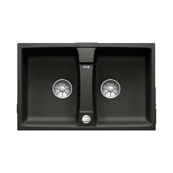 Granitový dřez Blanco LEXA 8 InFino Silgranit černá oboustranný s excentrem - 525905 + ZÁRUKA 3 ROKY ZDARMA