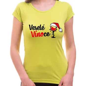 Pánské oblečení Vinařské tričko - Veselé Vínoce, Barva látky Limetková zelená, Střih Dámske tričko, Velikost XS