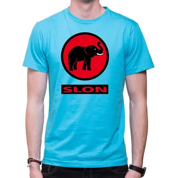 Pánské oblečení Tričko SLON, Barva látky tyrkysová modrá, Střih Pánsky/UNISEX, Velikost XL