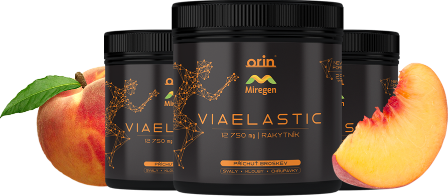3x Viaelastic – Kolagen pro klouby – Příchuť broskev