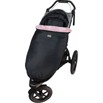 Kočárek i:zy Li:zzy Nánožník XL kočárkovina: černá, minky: starorůžová Nepromokavý nánožník na sportovní kočárek.