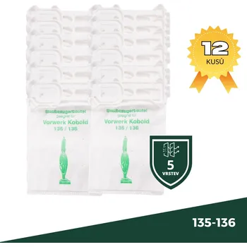 Příslušenství k vysavači Vorwerk sáčky 12 kusů VORWERK 135 - 136