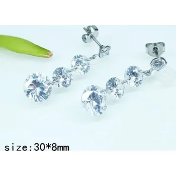 Náušnice Náušnice ocelové visací Zirkon kameny 20286 ZYTA