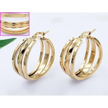 Náušnice Náušnice kruhy z chirurgická oceli zlaté 20947