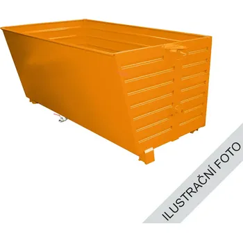 Popelnice Stohovatelný kontejner TRV s výpustí, oranžová, nosnost 2000 kg, 1500 l