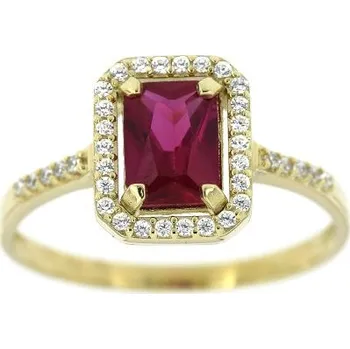 Prsten Zlatnictví U Kostela Dámský zlatý prsten s červeným kamenem 85žč 62 3050-20385774