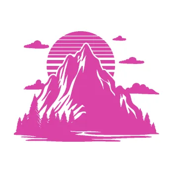 Samolepící dekorace Krajina hory 037 levá západ slunce (16 - růžová) SAMOLEPKA NA AUTO, NÁLEPKA, FÓLIE, POLEP, TUNING, VLASTNÍ TEXT, TISK, AUTOSAMOLEPKY.cz, POLEPY, OBRÁZEK, LOGO, 3D STICKERS