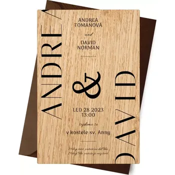 Svatební dekorace Dřevěné oznámení MAJDA