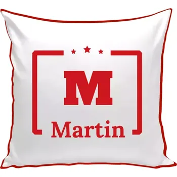 Polštář Polštář barevný 32x32 cm Jméno s iniciálou