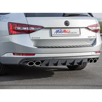 Tuning Difuzor zadního nárazníku, černý lesklý "klavírlak" - Škoda Superb III. (Difuzor nárazníku pro Škoda Superb III. Lim./Combi od r.v. 2015)