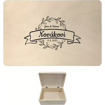 Úložný box Dřevěný box s víkem BLANKA