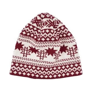 Čepice Vlnka Vlněná čepice s norským vzorem Vlnka V42 červená velikost Uni