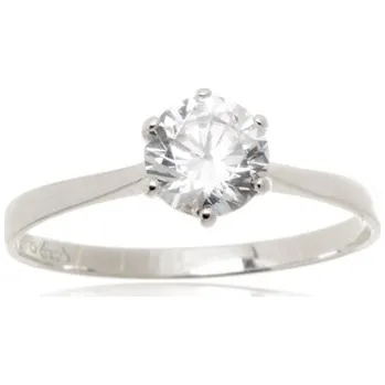 Prsten Dámský prsten z bílého zlata se zirkonem PR0620F + DÁREK ZDARMA