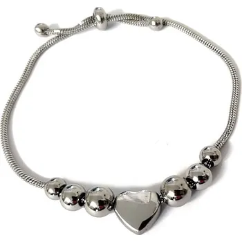 Náramek Stainles Steels náramek z chirurgické oceli SRDCE N13 stahovací