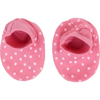 Kojenecké oblečení Capáčky kojenecké bavlna - PRINCEZNA puntíky na růžovém - 0-3měs.