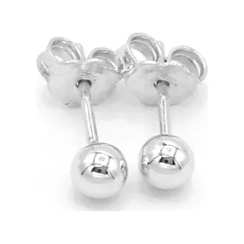 Náušnice B&B Goldinvestic náušnice z bílého zlata, kulaté pecky na puzetu 0,80g