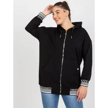 Dámská mikina Dámská mikina plus size s kapucí ULA černá