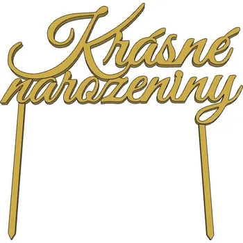 Krásne narozeniny č.14 - plastový zápich - Tmavě zlatá