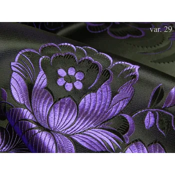 HEDVA ČESKÝ BROKÁT Ondran 160 krojový brokát RŮŽE S VĚJÍŘEM černá | 29