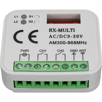 Pohon brány RX Multi integrační přijímač pro ovladače Nice, NiceHome, Mhouse, Moovo.. (receiver) pro 433 a 868 MHz