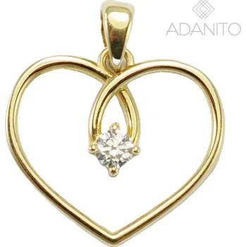 Přívěsek Zlatý přívěsek srdce se zirkonem