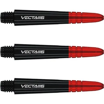 Násadky na šipky Winmau Vecta Blade 6 plastové s hliníkovým topem, černé krátké