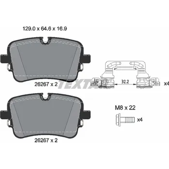 Brzdová destička Sada brzdových destiček, kotoučová brzda TEXTAR 2626701