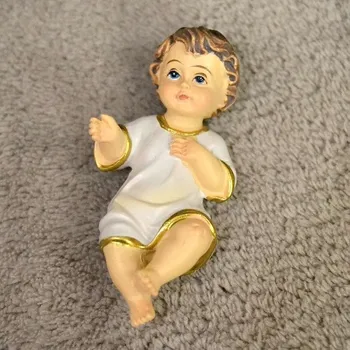 Vánoční dekorace Soška Ježíšek 6 x 3 cm bílá