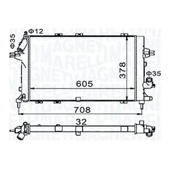 Chladič motoru Chladič, chlazení motoru MAGNETI MARELLI 350213153400
