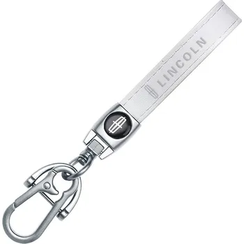 LINCOLN přívěsek na klíče, klíčenka, bílá kůže