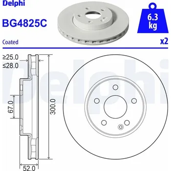Brzdový kotouč Brzdový kotouč DELPHI BG4825C