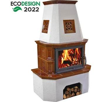 Krbová kamna Kachlová kamna Koln, goldbrown 9 kW