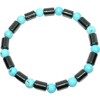 Náramek Hematitový náramek s tyrkenitem 6 mm