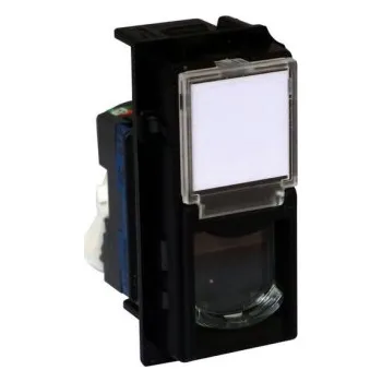 vypínač Bticino Living now datová zásuvka RJ45 cat6 UTP 1 modul černá KG4279C6