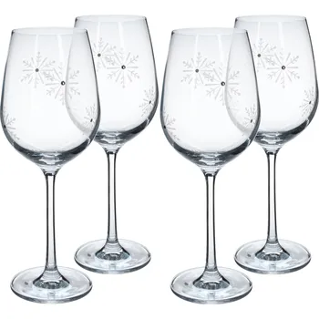 Sklenice Tempo Kondela Snowflake Vino sklenice na víno 450 ml krystaly 4 ks