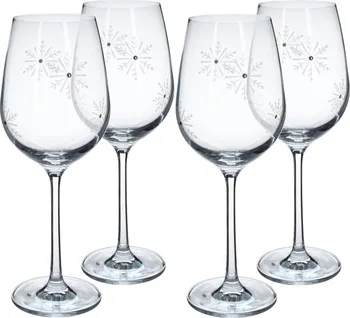 Sklenice Tempo Kondela Snowflake Vino sklenice na víno 450 ml krystaly 4 ks