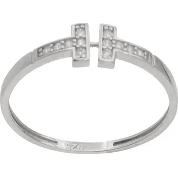 Prsten Zlatý prsten z bílého zlata se zirkony RRCR066W, vel. 51, 0.8 g (585/1000)