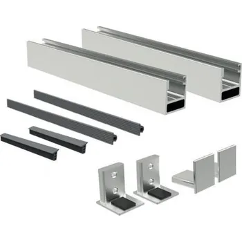 Zábradlí Francouzské okno hliník rám bez skla, GS/FRB10-100-BK-N-E