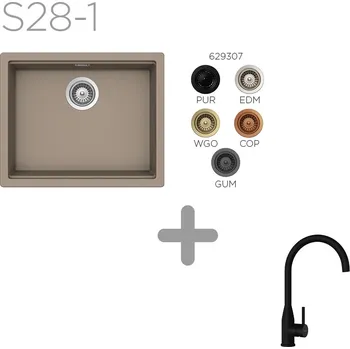 Granitový dřez SET 28-1 Dřez SCHOCK Kiruna N-100L Green Line+ baterie Kavus Puro 559027 Barva: Dusk
