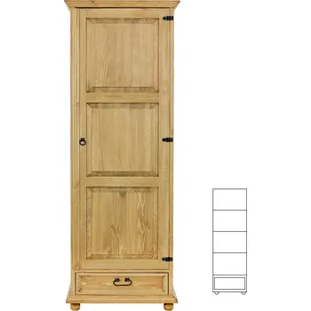 Šatní skříň Drewmax SF830 skříň šatní masiv borovice rustikal (SF830 skříň STANDARD)